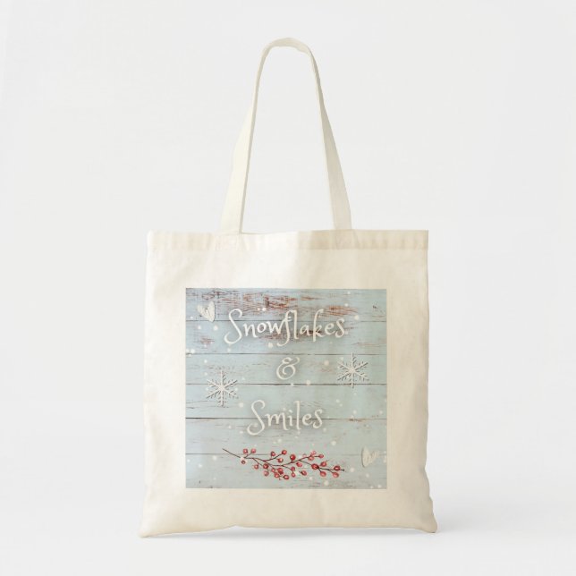 Tote Bag Snowflakes and Smiles Tote (Devant)