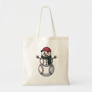 Tote Bag Snowman Baseball Noël Père Noël Baseball Sport