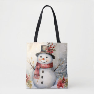 Tote Bag Snowman dans un Casquette noir