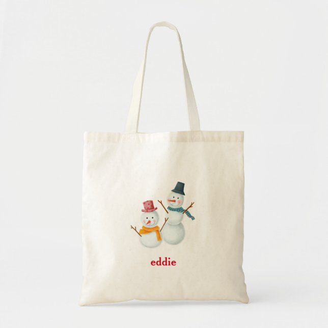 Tote Bag Snowman décoratif personnalisé Père Noël Noël à (Devant)