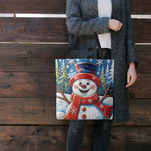 Tote Bag Snowman enthousiaste