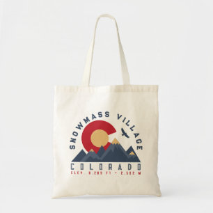 Tote Bag Snowmass Colorado Drapeau Retro Sunset Ski Souveni