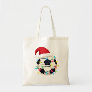 Tote Bag Soccer enveloppé dans les lumières de Noël Joueur 