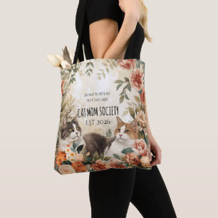 Tote Bag Société de mères félines amateurs d'art botanique