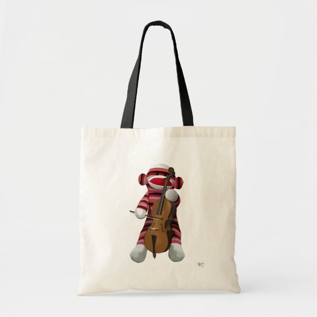 Tote Bag Sock Monkey et Cello 2 (Devant)
