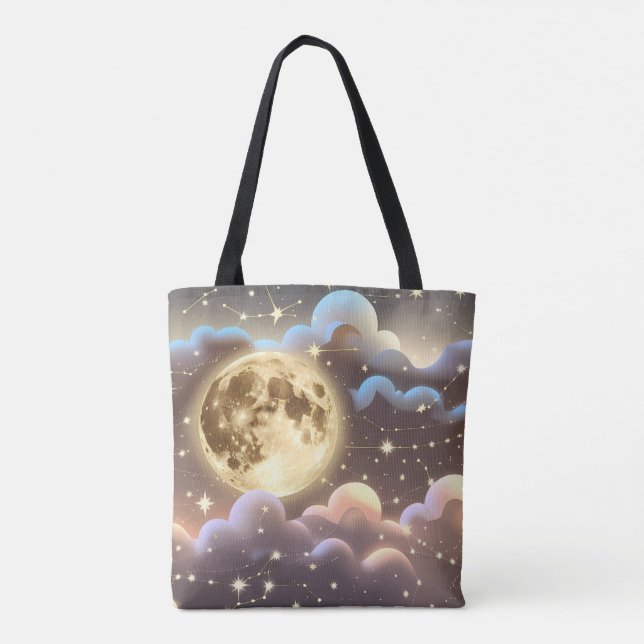 Tote Bag Soft Gold Ivory Moon Elegant Aesthetic (Dos)