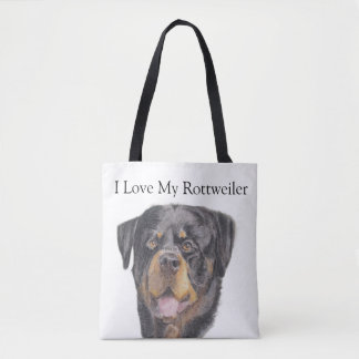 Tote Bag Soft Pastels - Beautiful Pirtrait of a Rottweiler 