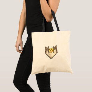 Tote Bag Softball Mom Leopard Accueil Plaque Numéro personn
