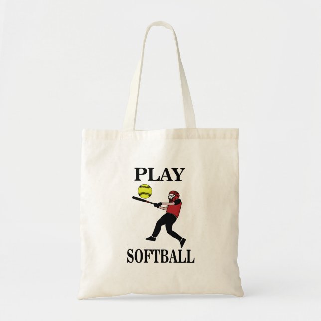 Tote Bag Softball Player Play Softball (Devant)