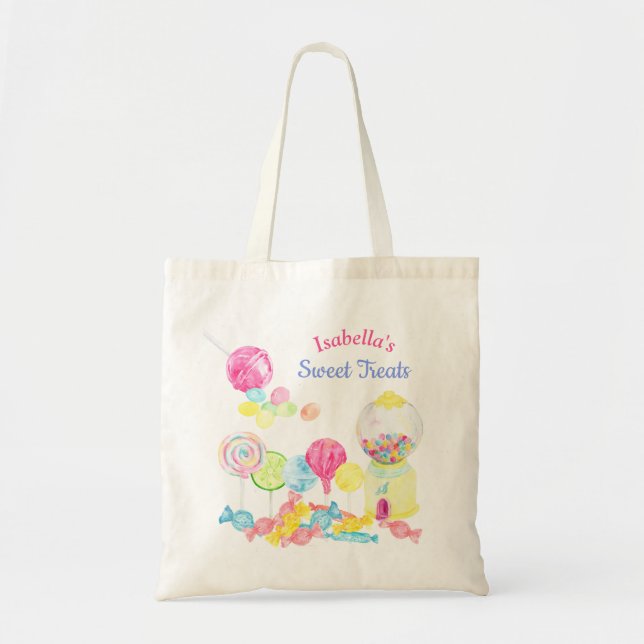 Tote Bag Soins sucrés de bonbons Anniversaire personnalisé (Devant)