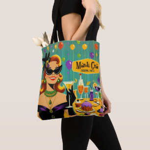 Tote Bag Soirée Cocktail Rétro 50's Mardi Gras Martini