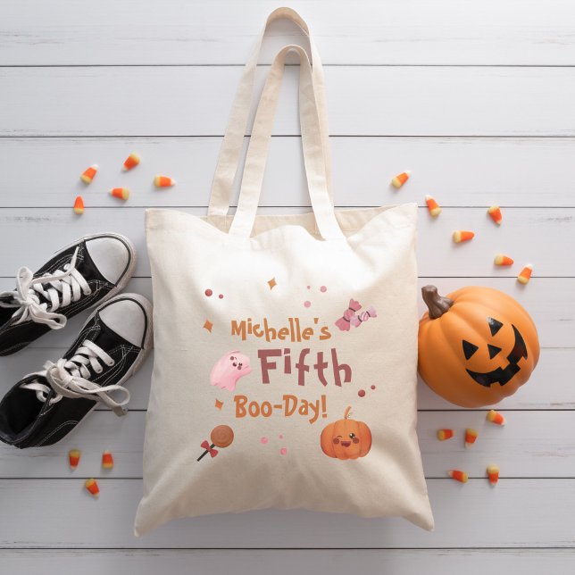 Tote Bag Soirée d'Anniversaire rose (Cute Pink Halloween Birthday Party Tote Bag)