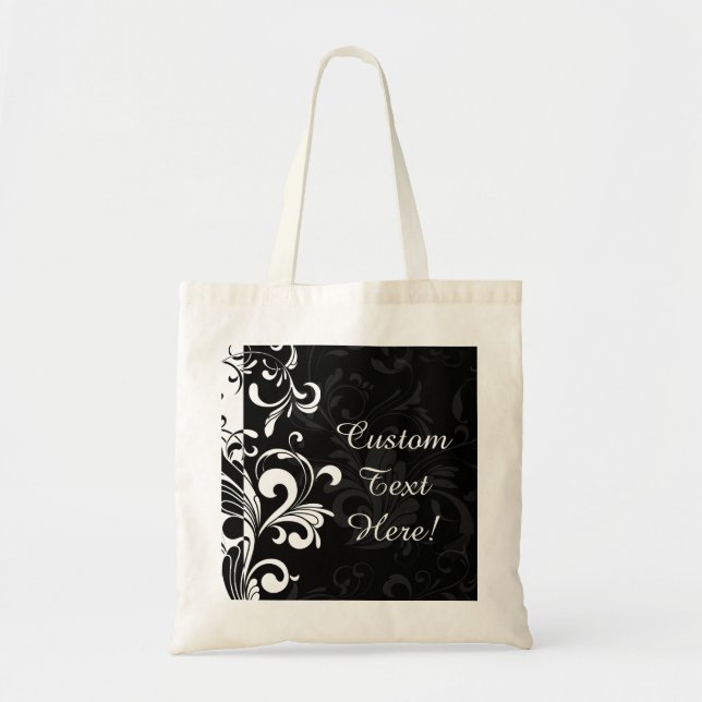 Tote Bag Soirée de la fontaine noire blanche (Devant)