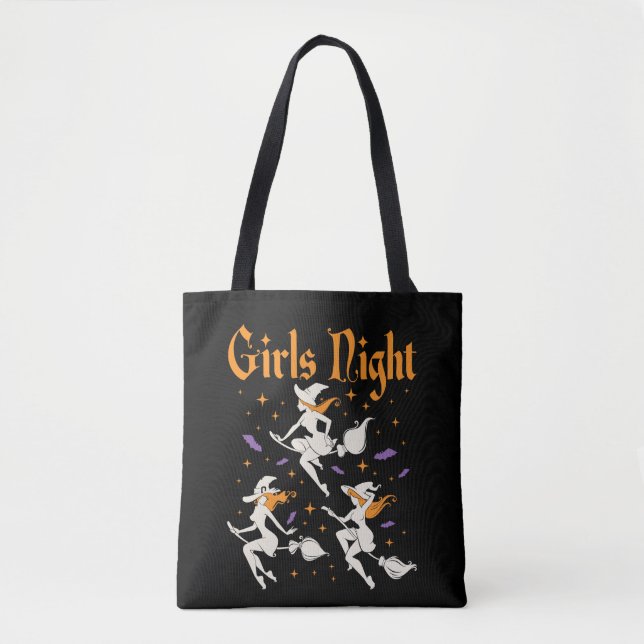 Tote Bag Soirée entre filles Sorcières de Halloween Balais (Devant)