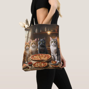 Tote Bag Soirée Pizza Chat,
