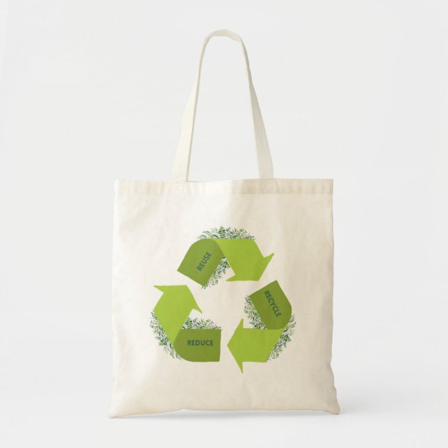 Tote Bag Sois Vert ! Réutiliser, réduire, recycler (Devant)