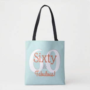 Tote Bag Soixante et fabuleux Joyeux 60e anniversaire Turqu
