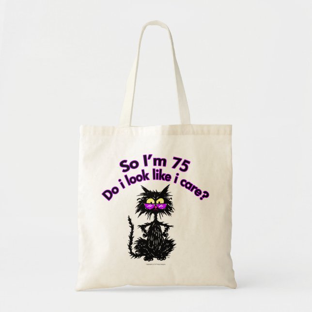 Tote Bag soixante-quinzième Chat d'anniversaire (Devant)