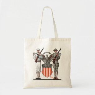 Tote Bag Soldat, marin et bouclier des États-Unis