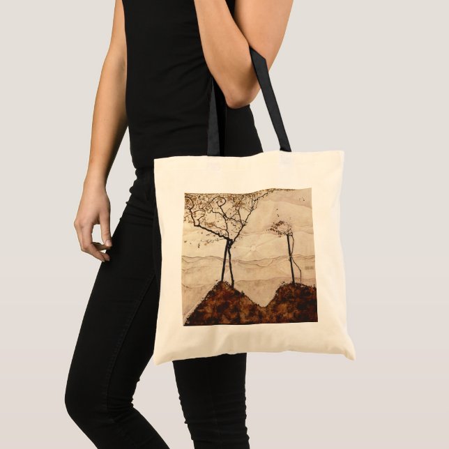 Tote Bag Soleil d'automne et arbres par Egon Schiele, Art V (Devant (produit))