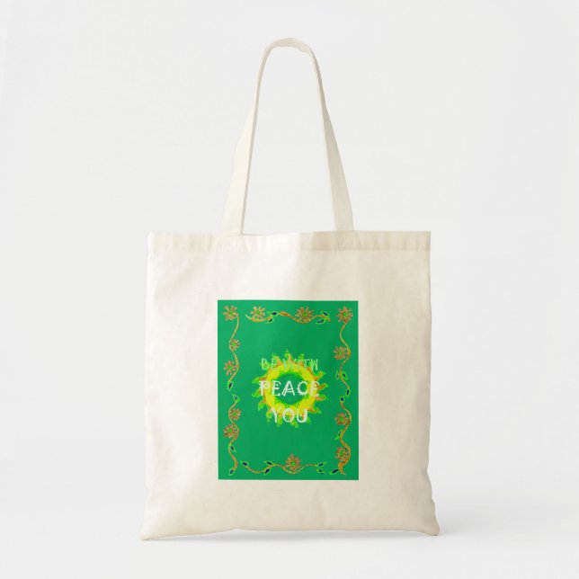 Tote Bag Soleil Rayonnant : Paix Soyez Avec Vous Impression (Devant)