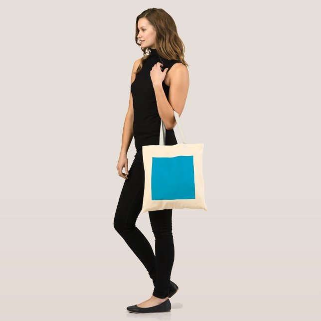 Tote Bag Solid Cyan Blue Background | Summer Minimal Style (Devant (modèle))