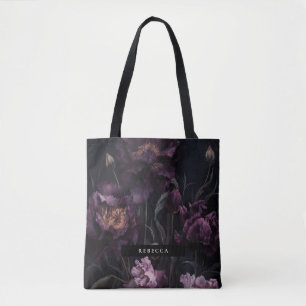 Tote Bag Sombre Moody Purple Flore Dramatique Bridesmaid