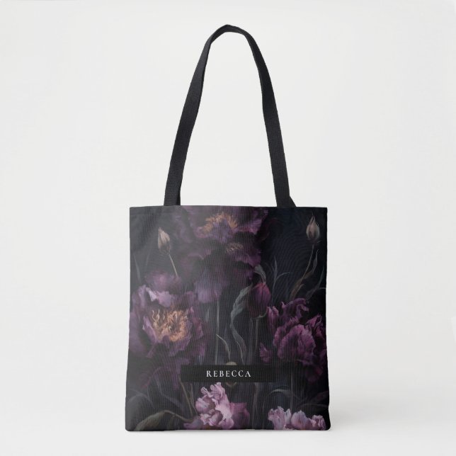Tote Bag Sombre Moody Purple Flore Dramatique Bridesmaid (Devant)