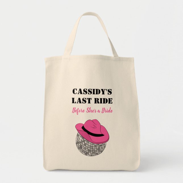 Tote Bag Son Dernier Ride Disco Cowgirl Bachelorette Party (Devant)