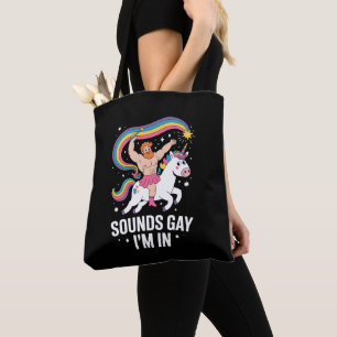 Tote Bag Son Gay Je Suis En Homme Portant Jupe Licorne LGBT