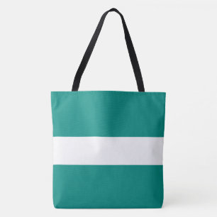 Tote Bag Sophistiqué Professionnel Large Turquoise Blancs