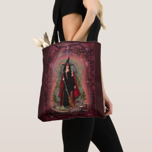 Tote Bag Sorcière de grenat et dragon rouge
