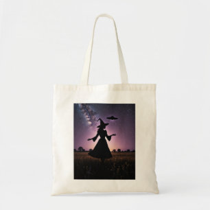 Tote Bag Sorcière Fourre-tout avec UFO