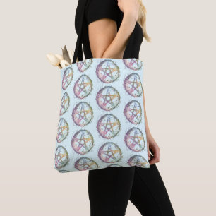 Tote Bag Sorcière Pentagramme Pastel Halloween Païenne Wicc