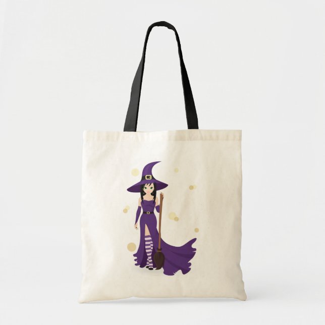 Tote Bag Sorcière violette avec chambre (Devant)