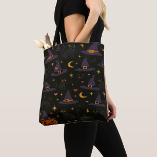 Tote Bag Sorcières d'Halloween et citrouilles Jack o Lanter