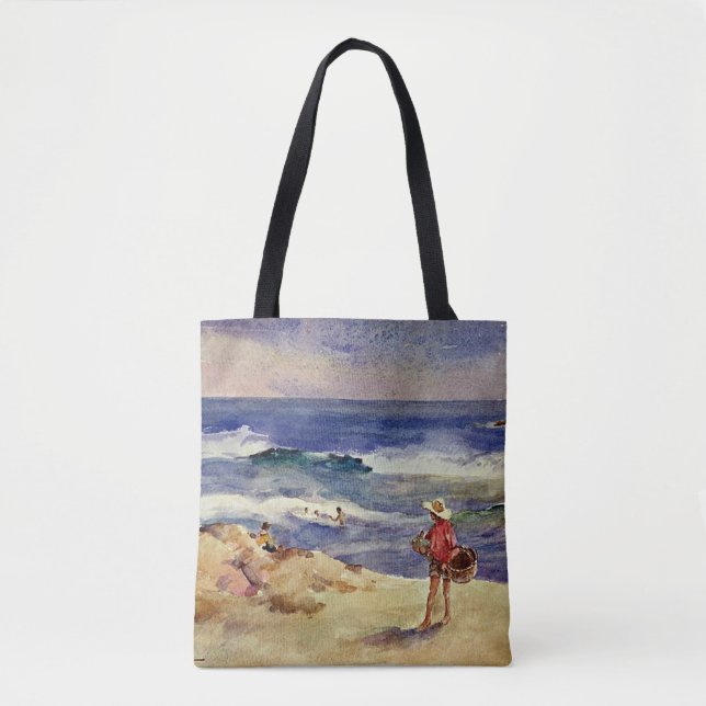 Tote Bag Sorolla - Garçon sur le sable (Devant)