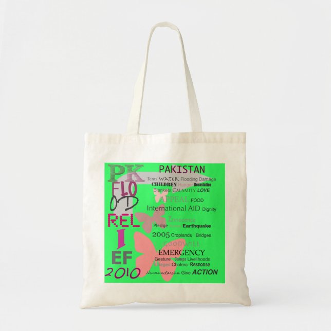 Tote Bag Soulagement d'inondation du Pakistan - option (Devant)