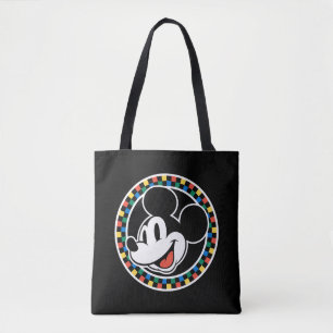 Tote Bag Souris classique Retro Mickey À damiers coloré