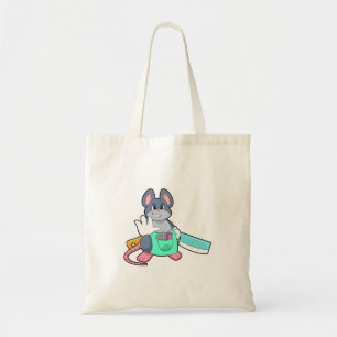 Tote Bag Souris comme coiffeur avec ciseaux et comble