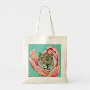 Tote Bag Souris dans un tableau de tulipe