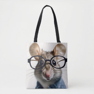Tote Bag Souris de champ Portant des lunettes