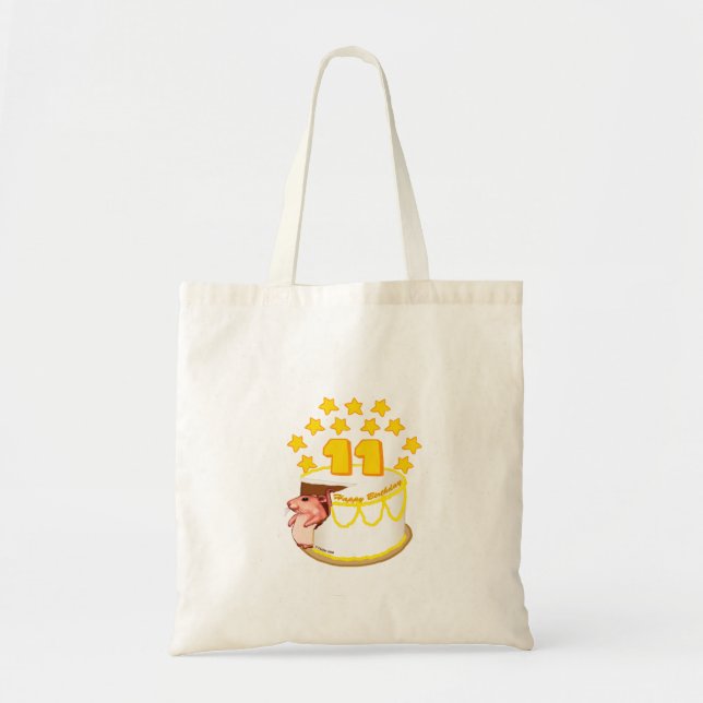 Tote Bag Souris de fête du 11e anniversaire (Devant)