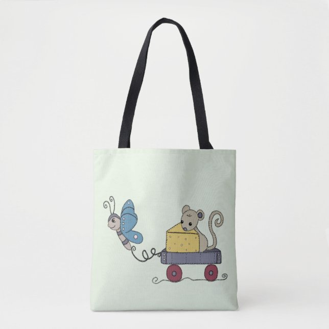 Tote Bag Souris et papillon (Devant)