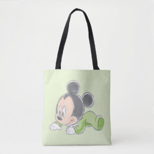 Tote Bag Souris Mickey bébé en pyjama vert
