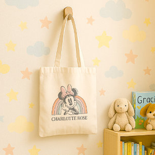 Tote Bag Souris Minnie personnalisée Arc-en-ciel