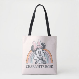 Tote Bag Souris Minnie personnalisée Arc-en-ciel