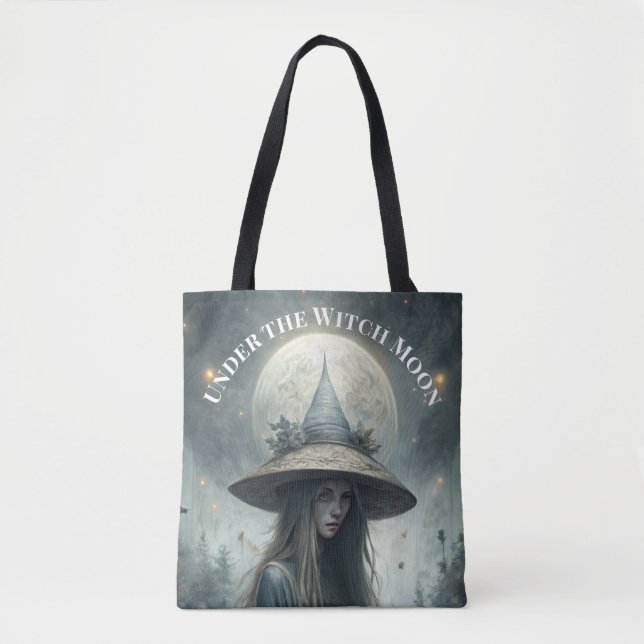Tote Bag Sous la lune des sorcières - Gothic Young Witch (Devant)
