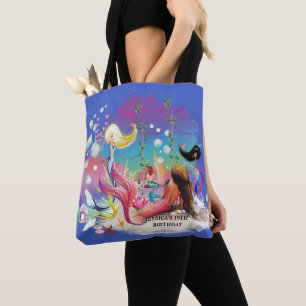 Tote Bag Sous La Mer Sirène Océan Purple Turquoise