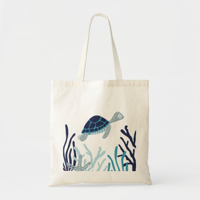 Tote Bag Sous la mer - Tortue de mer (Devant)